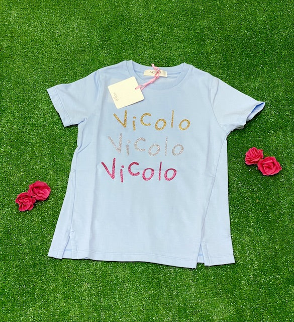 Tshirt Vicolo Bambina con loghi lurex Anni 2,4