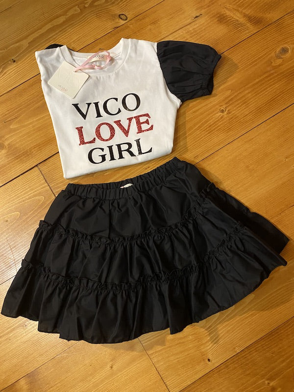 Gonna corta bambina con balze Vicolo Anni 4, 6 ,8 ,10