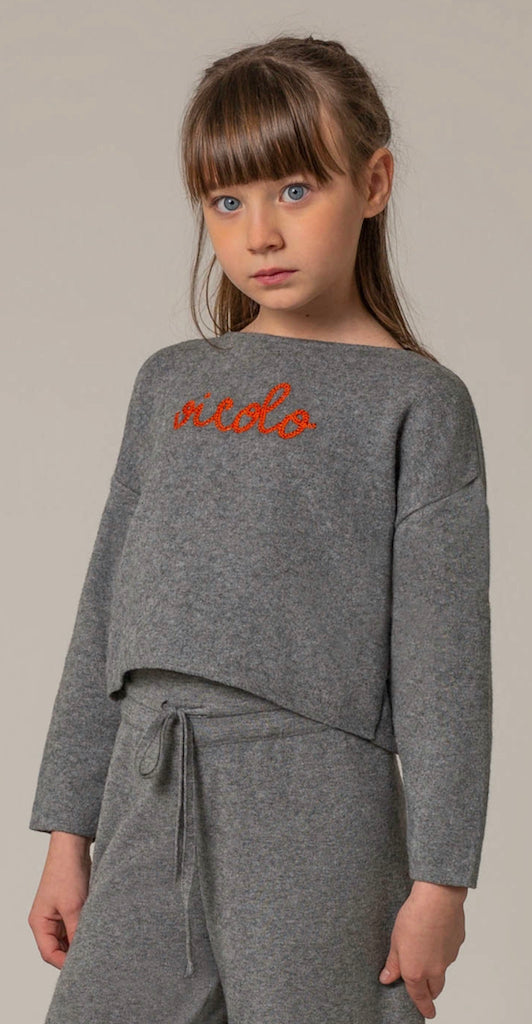 Maglioncino Vicolo Girl con ricamo logo a contrasto Anni 8