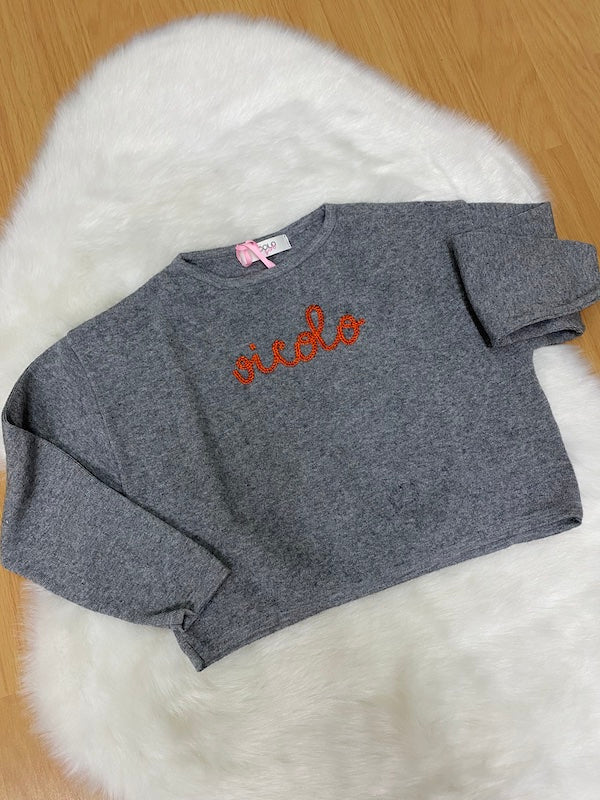 Maglioncino Vicolo Girl con ricamo logo a contrasto Anni 8