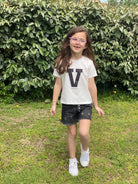 Shorts Bambina in denim di cotone con Stelle Vicolo Girl Anni 6