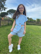 Shorts Bambina in denim di cotone Vicolo Girl Anni 6-8-12