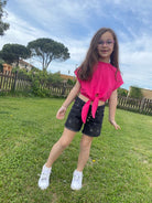 Tshirt corta in cotone Bambina annodare davanti Vicolo Girl Anni 10