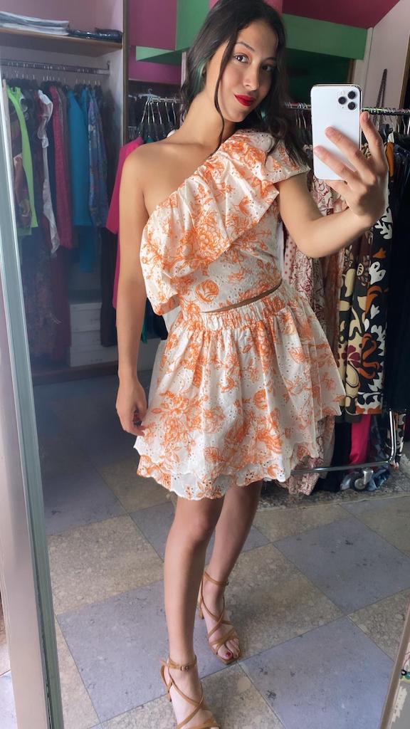 Top Pizzo Sangallo Fantasia Monospalla Vicolo Taglia S