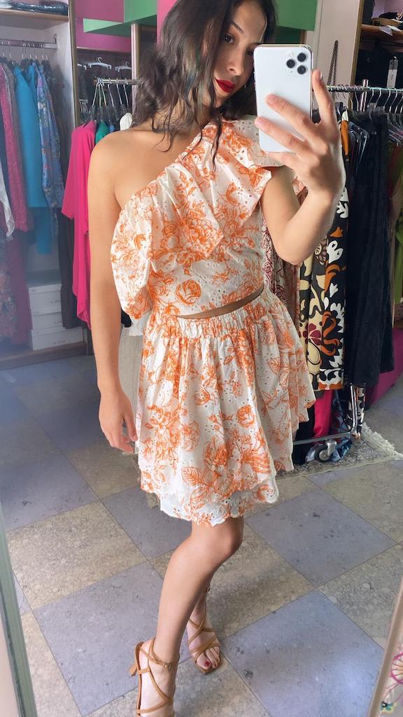 Top Pizzo Sangallo Fantasia Monospalla Vicolo Taglia S