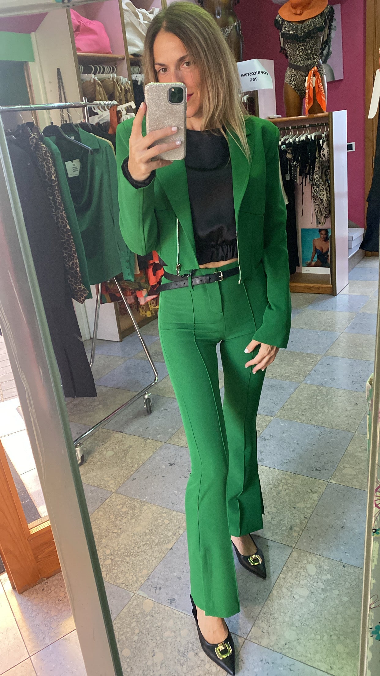 Pantalone Vita Alta spacchi laterali Lumina