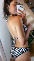 Bikini triangolo Marylin e slip fianco fisso Striped Effek Taglia L