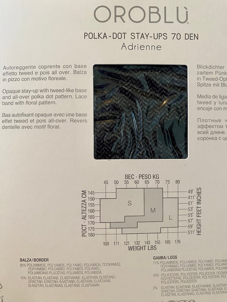 Autoreggente 70 Den  Tweed e Pois Adrienne Oroblu