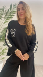 Felpa Girocollo Bande Laterali Susy Mix