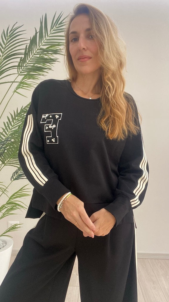 Felpa Girocollo Bande Laterali Susy Mix