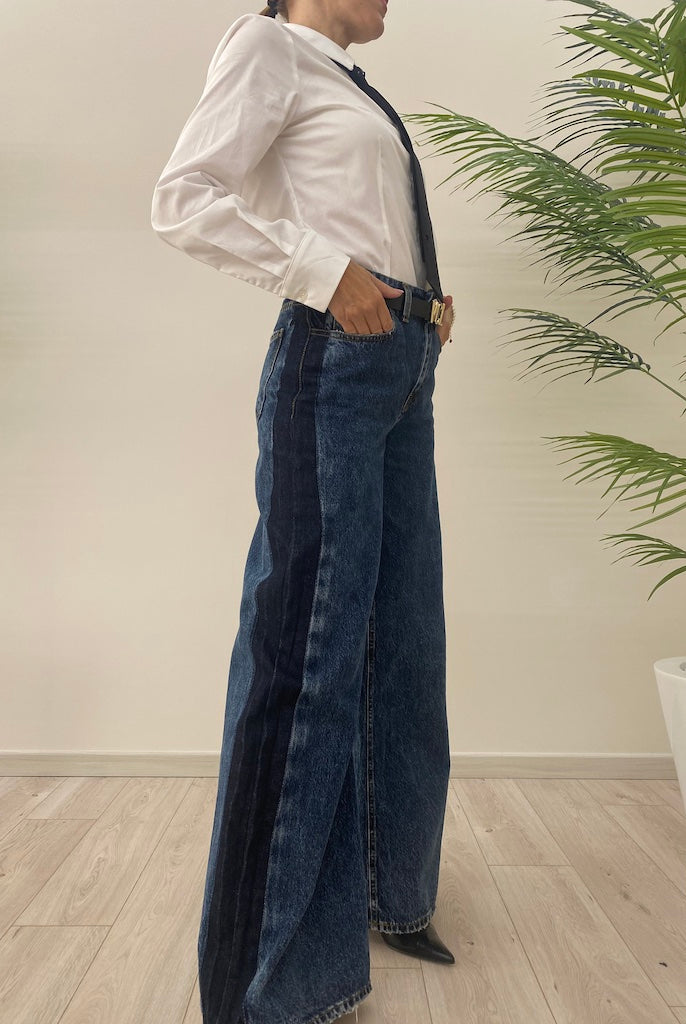Jeans Palazzo Banda Laterale Susy Mix