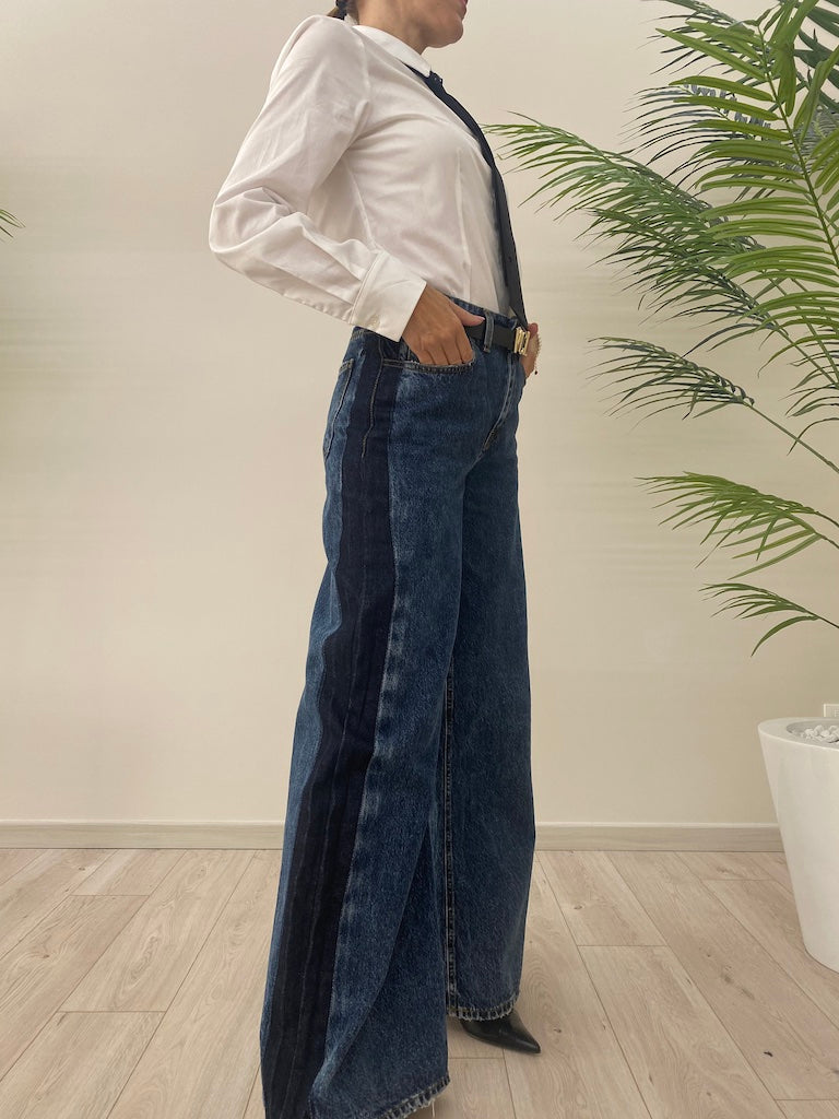 Jeans Palazzo Banda Laterale Susy Mix