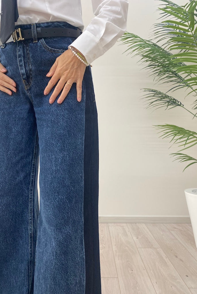 Jeans Palazzo Banda Laterale Susy Mix