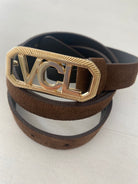 Cintura Scamosciata Moro Vicolo con Fibbia Dorata VCL