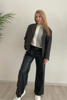 Pantalone Palazzo Effetto Pelle Vicolo