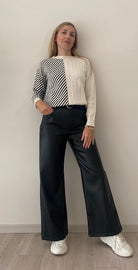 Pantalone Palazzo Effetto Pelle Vicolo