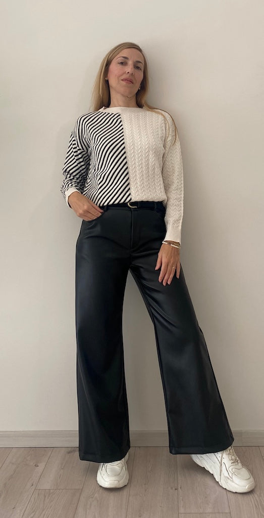 Pantalone Palazzo Effetto Pelle Vicolo