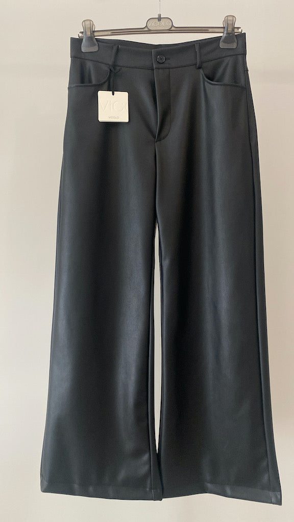 Pantalone Palazzo Effetto Pelle Vicolo