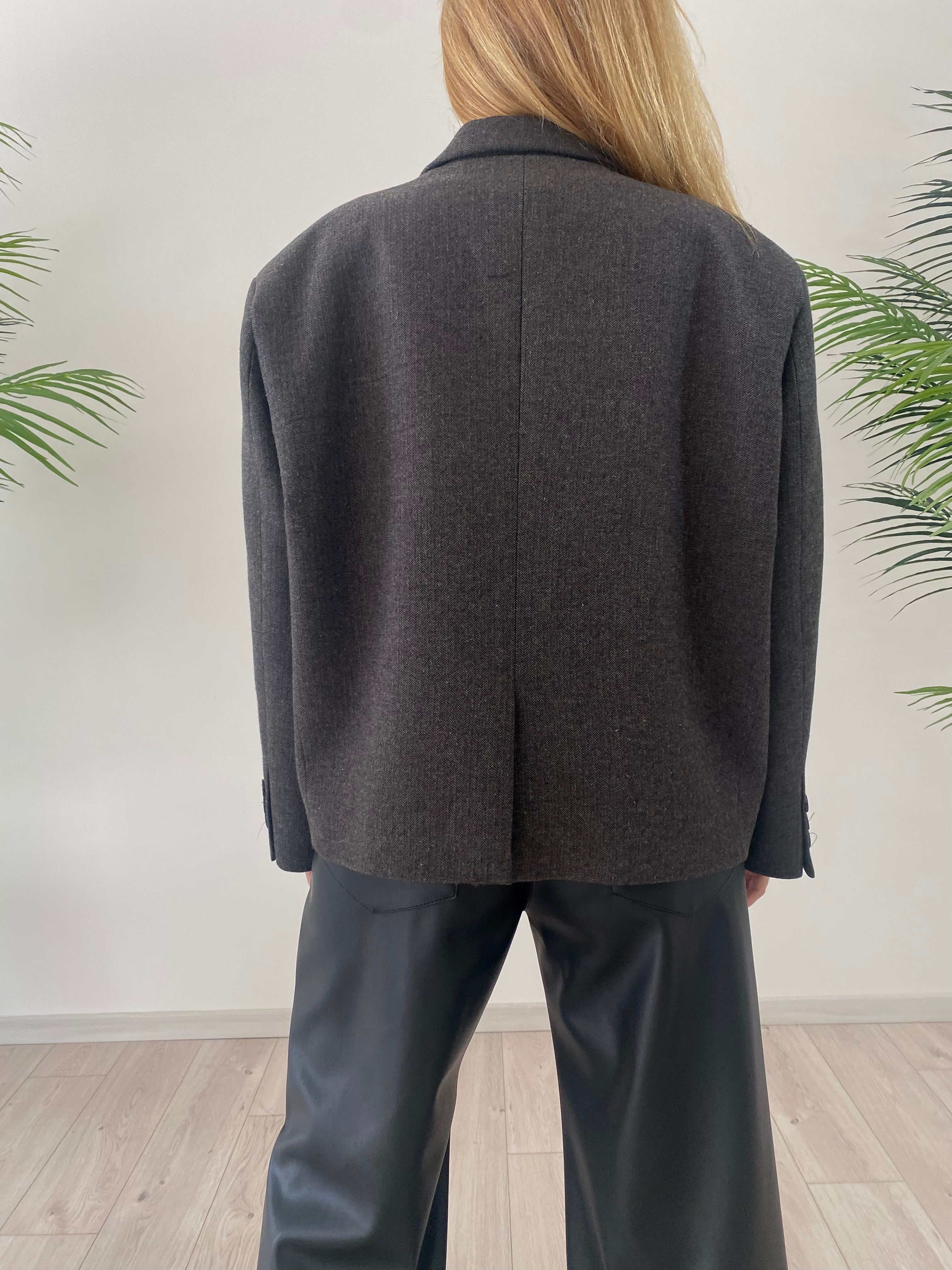 Giacca Oversized Cropped Spinato VICOLO