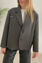 Giacca Oversized Cropped Spinato VICOLO