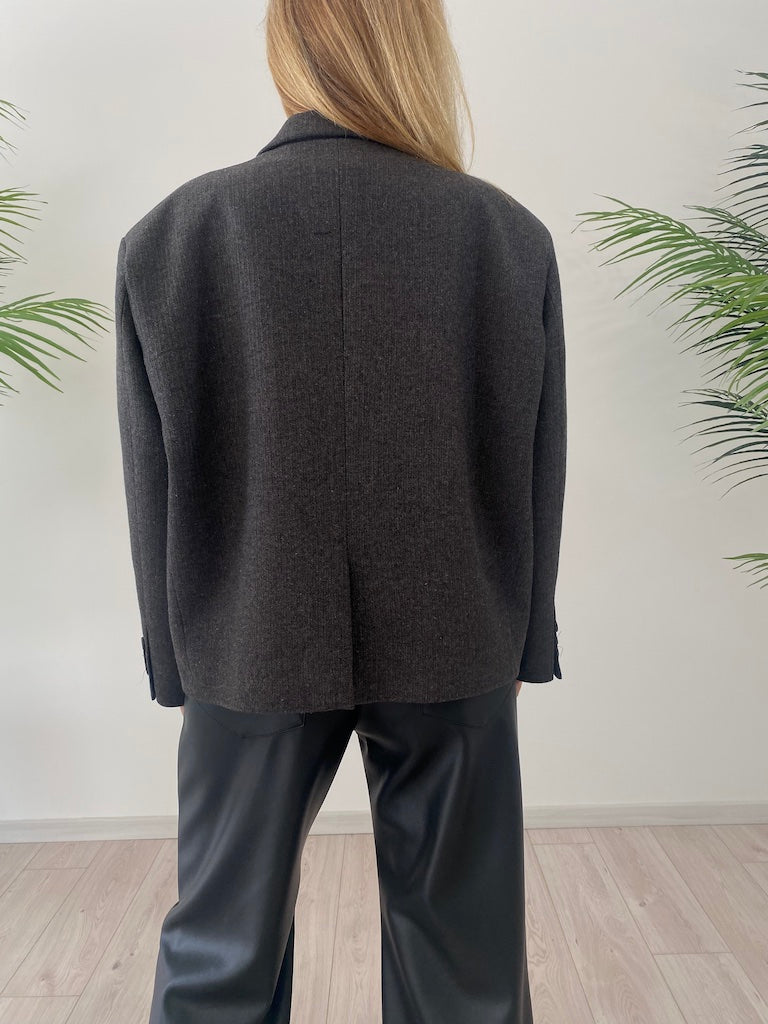 Giacca Oversized Cropped Spinato VICOLO