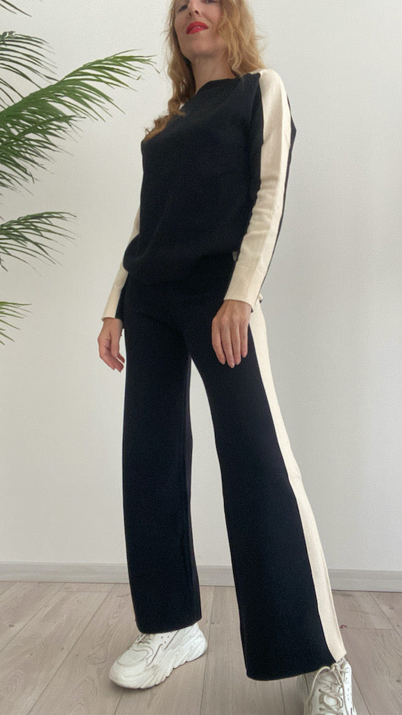 Pantaloni in Maglia con Bande Susy Mix