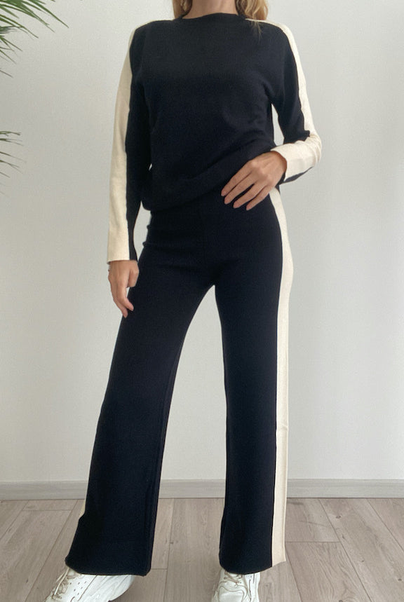 Pantaloni in Maglia con Bande Susy Mix