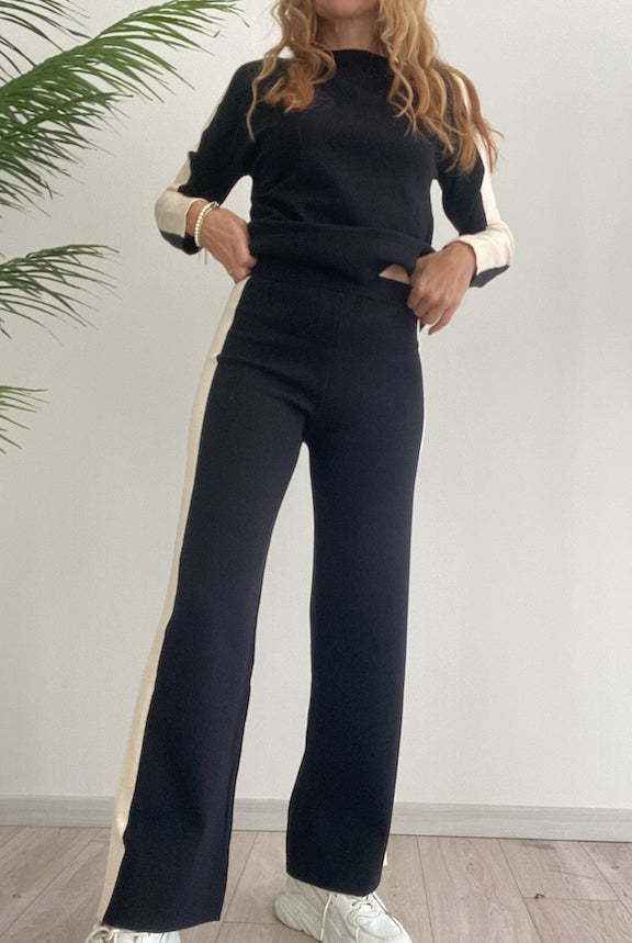 Pantaloni in Maglia con Bande Susy Mix