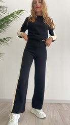 Pantaloni in Maglia con Bande Susy Mix