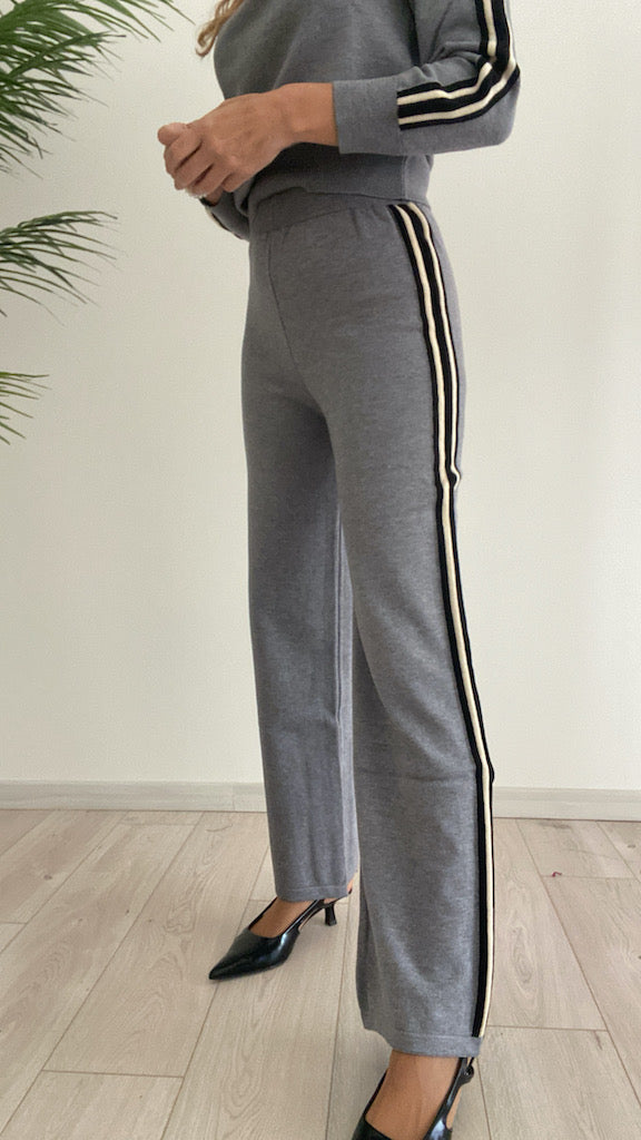 Pantaloni in Maglia con Bande Laterali Susy Mix