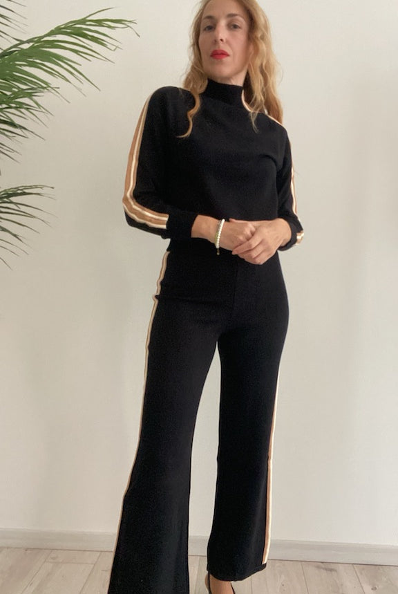 Pantaloni in Maglia con Bande Laterali Susy Mix