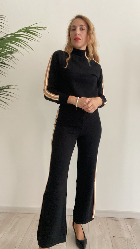 Pantaloni in Maglia con Bande Laterali Susy Mix