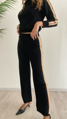 Pantaloni in Maglia con Bande Laterali Susy Mix