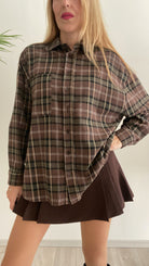 Camicia Over Check con Toppe Ecopelle Vicolo