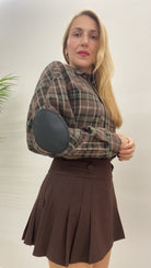 Camicia Over Check con Toppe Ecopelle Vicolo