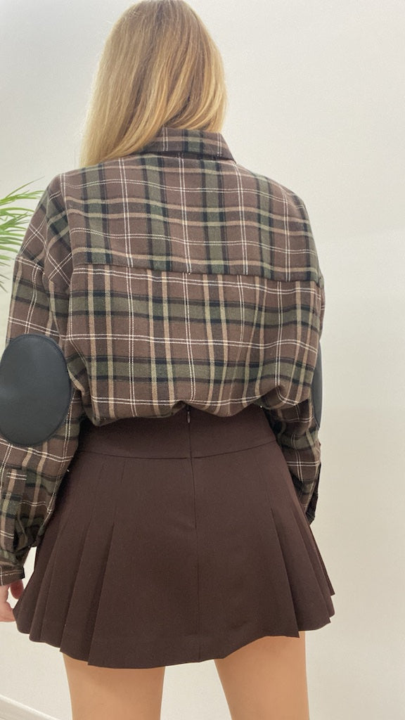 Camicia Over Check con Toppe Ecopelle Vicolo