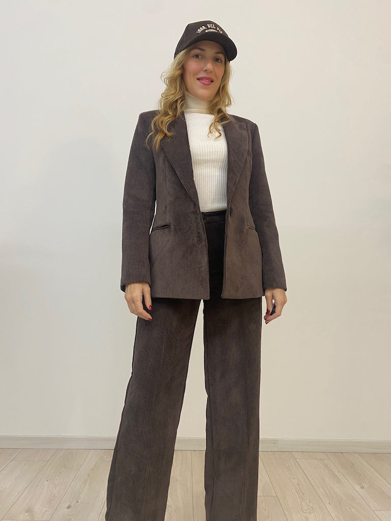 Blazer Monopetto in Velluto a Coste Vicolo