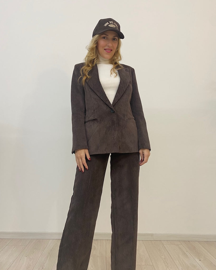 Blazer Monopetto in Velluto a Coste Vicolo