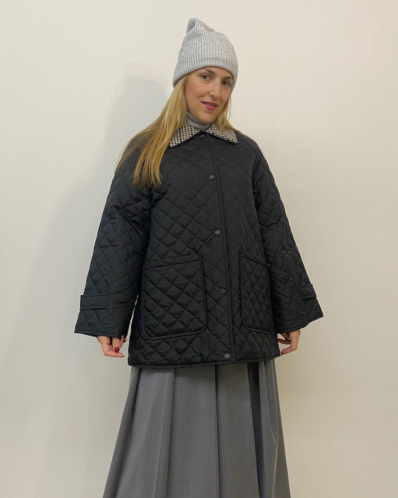 Giacca Trapuntata Colletto Check Vicolo