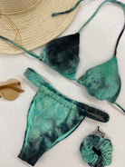 Bikini Donna F**K Triangolo con Slip Brasiliano Fisso Verde Acqua 0501AQ