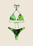 Bikini Donna F**K Triangolo con Slip Americano Fisso Giallo Fluo 0500FY