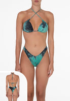 Bikini Donna F**K Triangolo con Slip Americano Fisso Verde Acqua