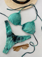 Bikini Donna F**K Triangolo con Slip Americano Fisso Verde Acqua