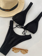 Bikini F**K Triangolo Alto con Americano Fisso Nero