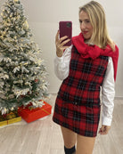 Abito Corto Fantasia Tartan con Cintura VICOLO