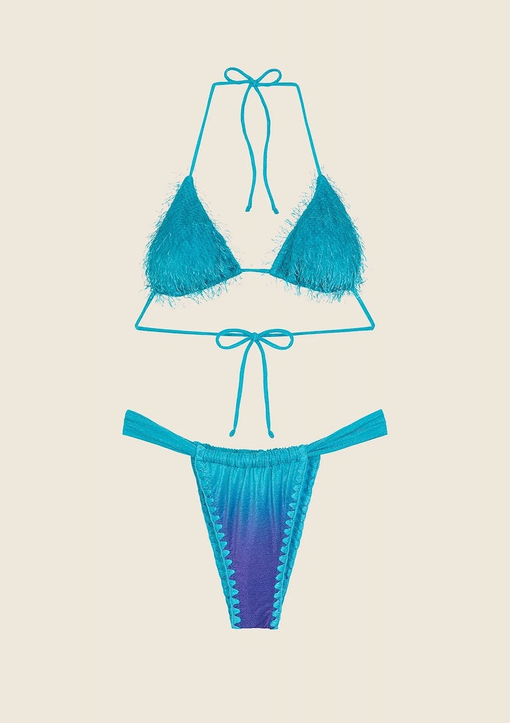 Bikini Donna F**K Triangolo con Slip Brasiliano Fisso Fantasia 1131X46