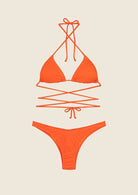 Bikini Donna F**K Triangolo con Slip Americano Arancione Fluo 1141FO