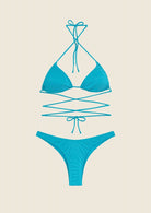 Bikini Donna F**K Triangolo con Slip Americano Fisso Turchese 1141TQ
