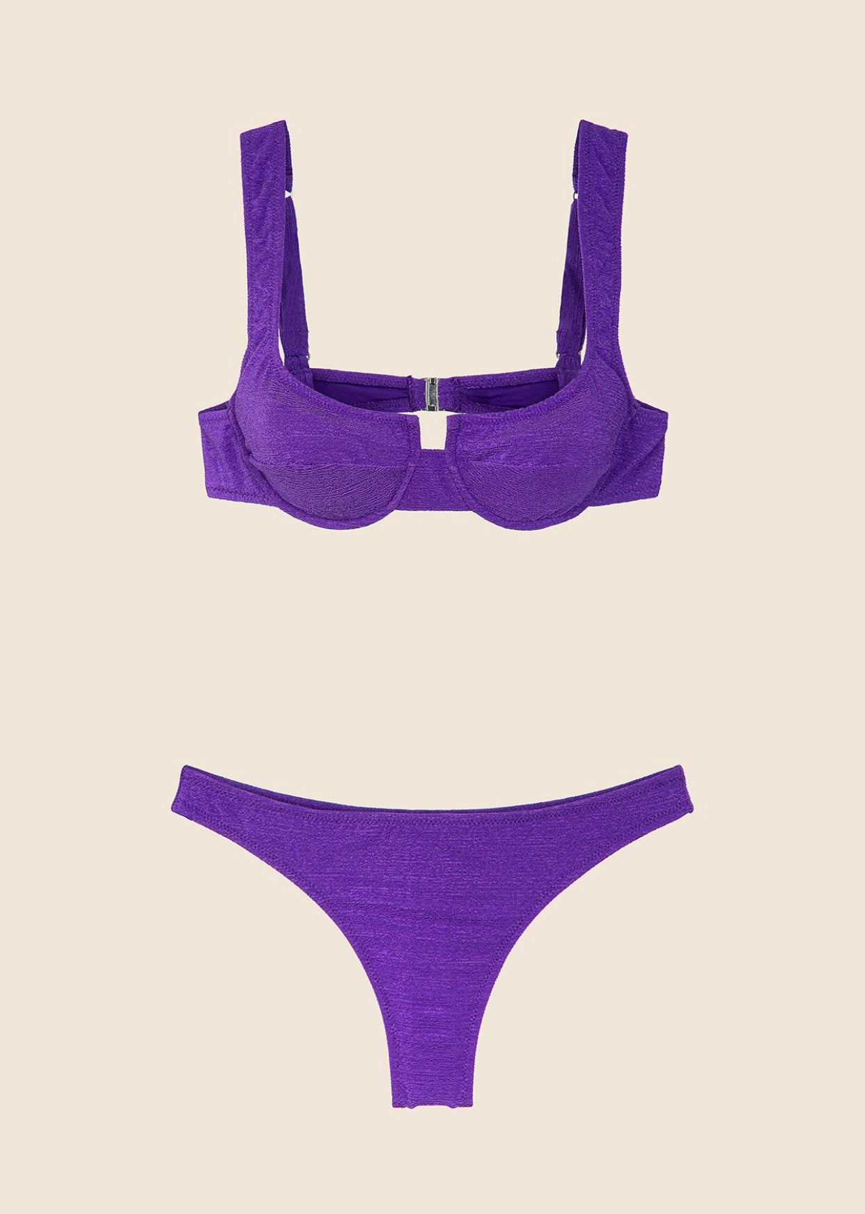Bikini Donna F**K Reggiseno con Ferretto e Slip Americano Fisso Viola 1142-PR