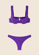 Bikini Donna F**K Reggiseno con Ferretto e Slip Americano Fisso Viola 1142-PR